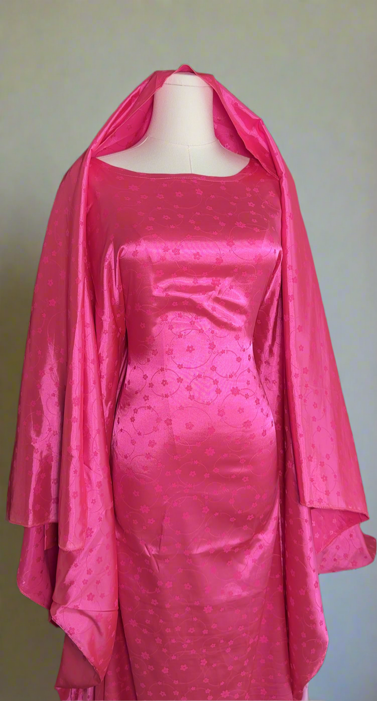 Hot Pink Printed Abaya