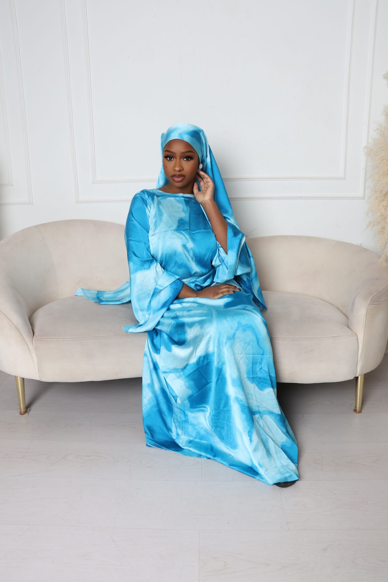 Marble Blue Abaya