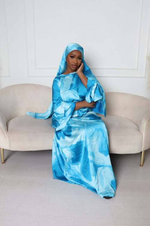 Marble Blue Abaya