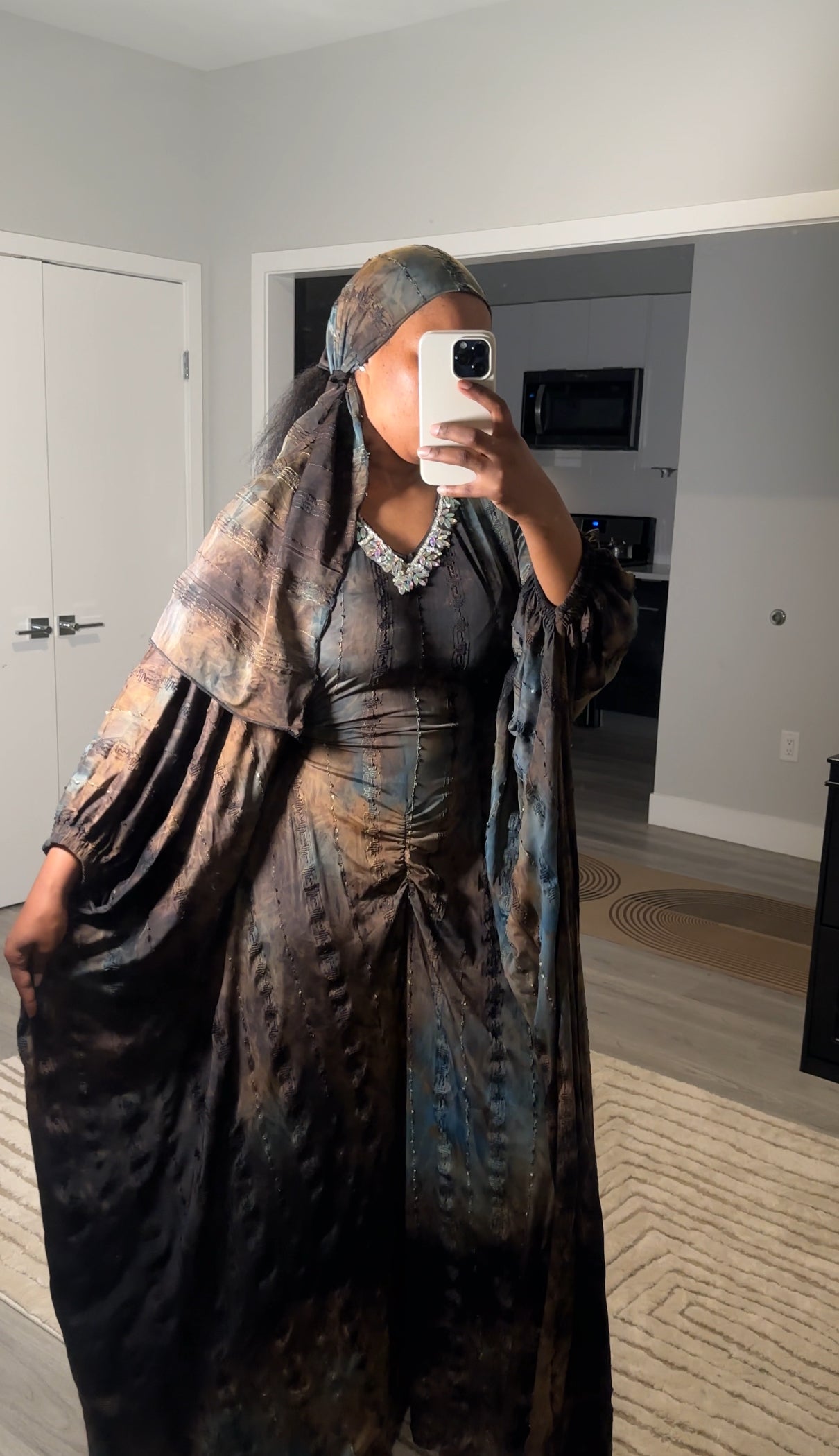 Butterfly Textured Abaya