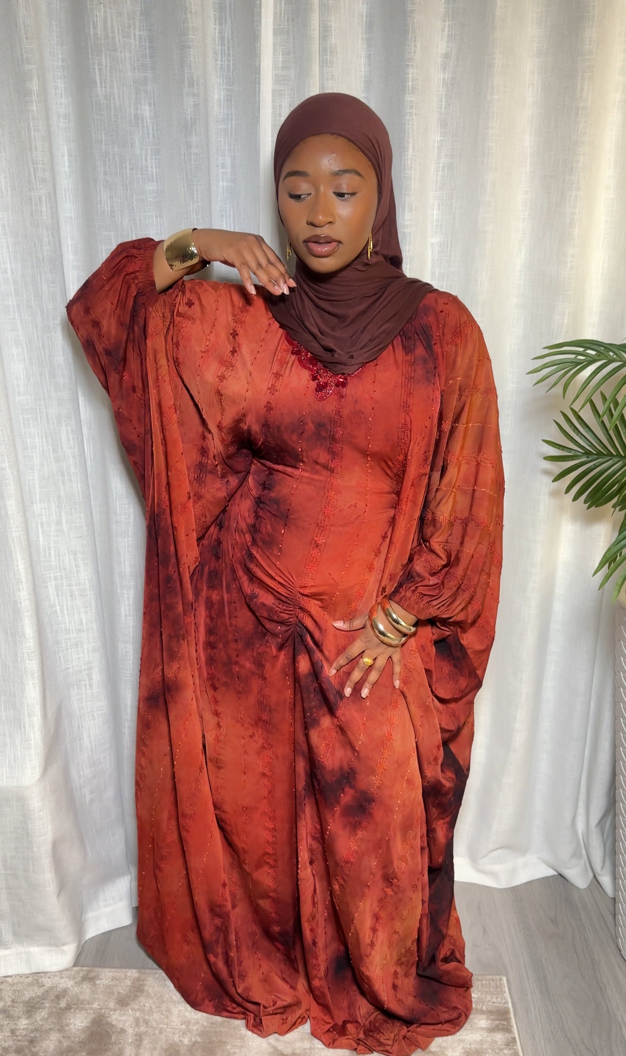 Butterfly Textured Abaya