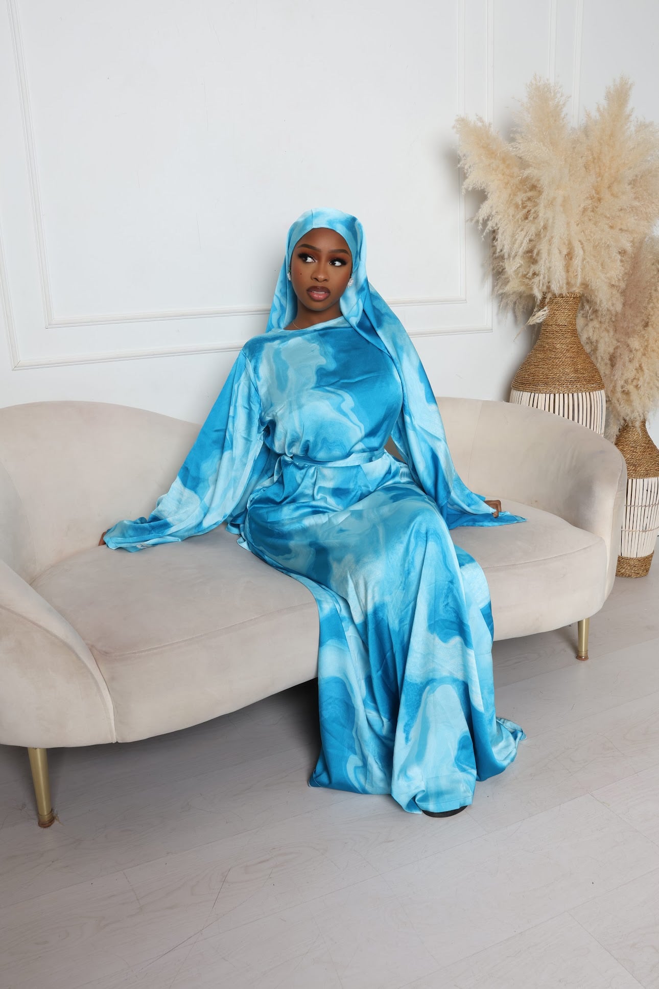 Marble Blue Abaya