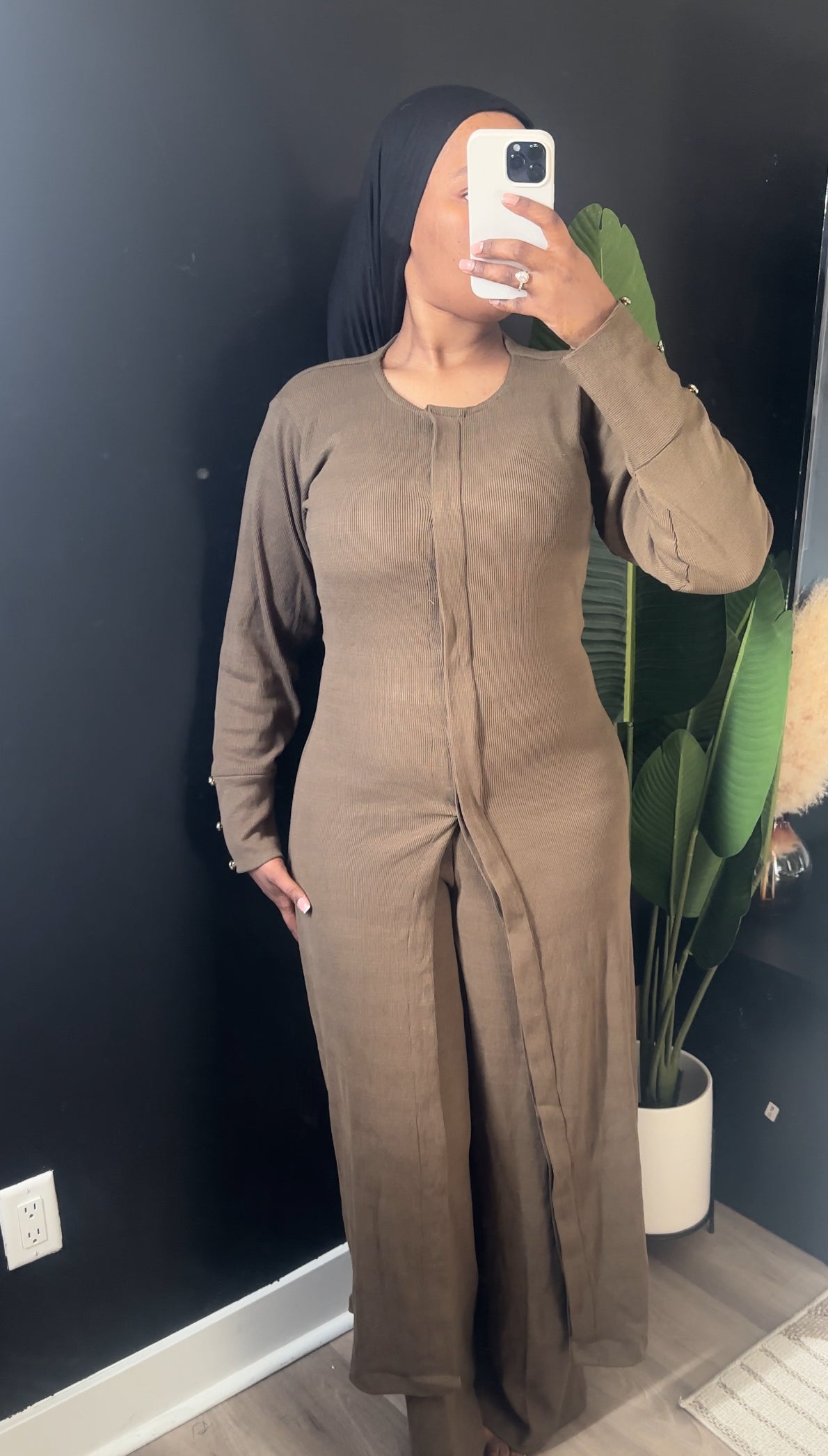 Long Sleeve Ribbed Knit Pants Set