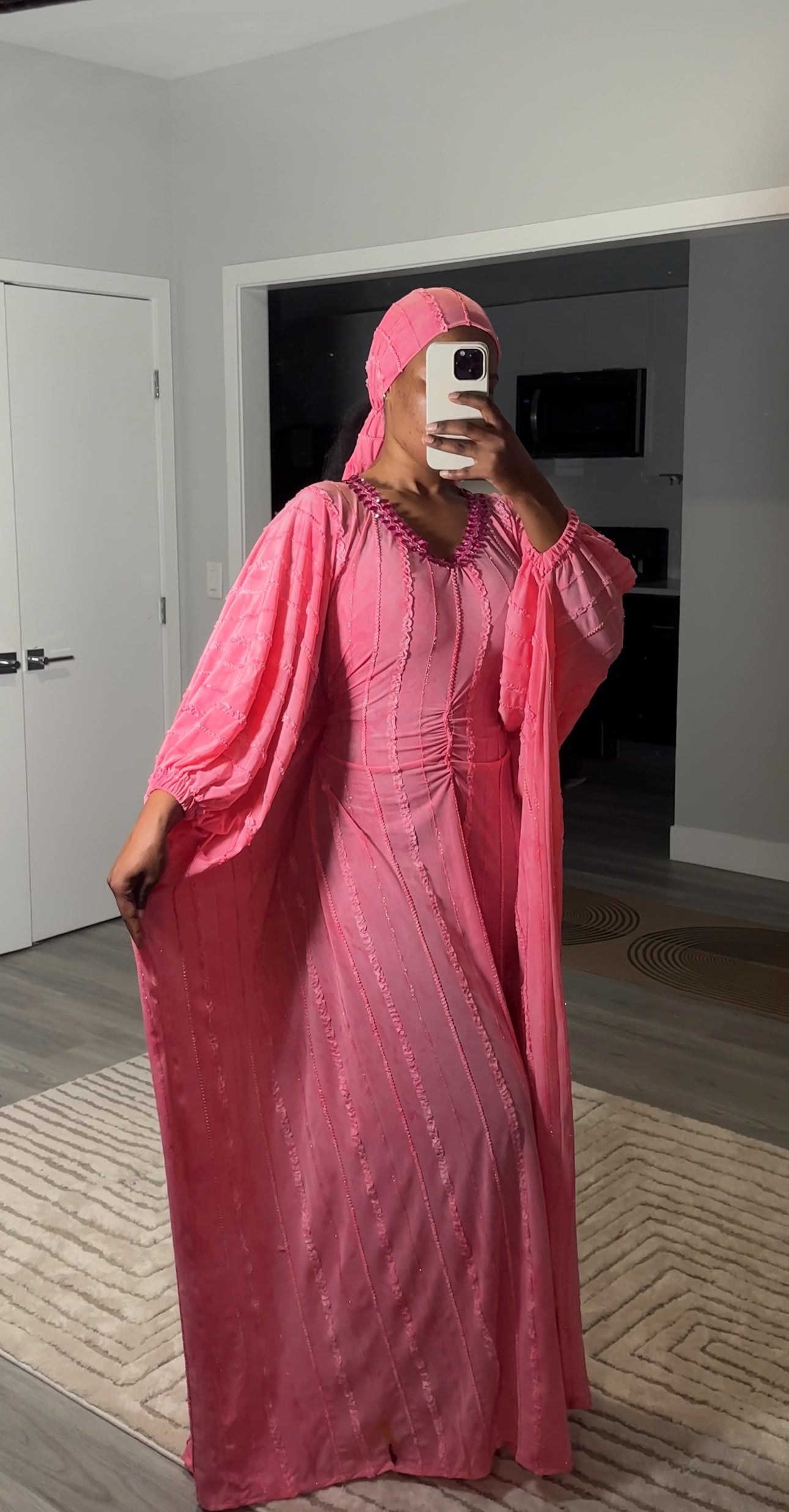 Butterfly Textured Abaya