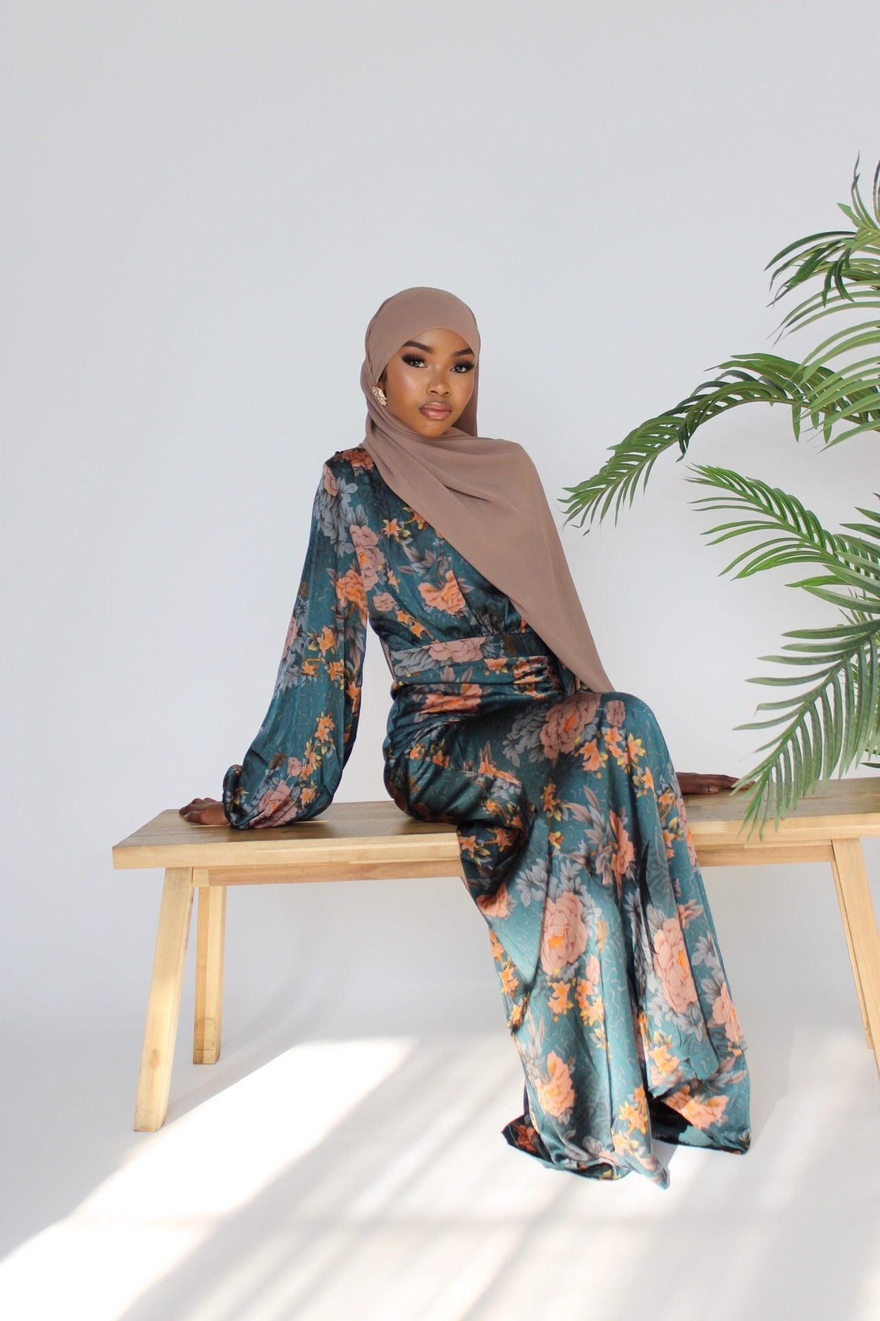 Satin Floral Dress