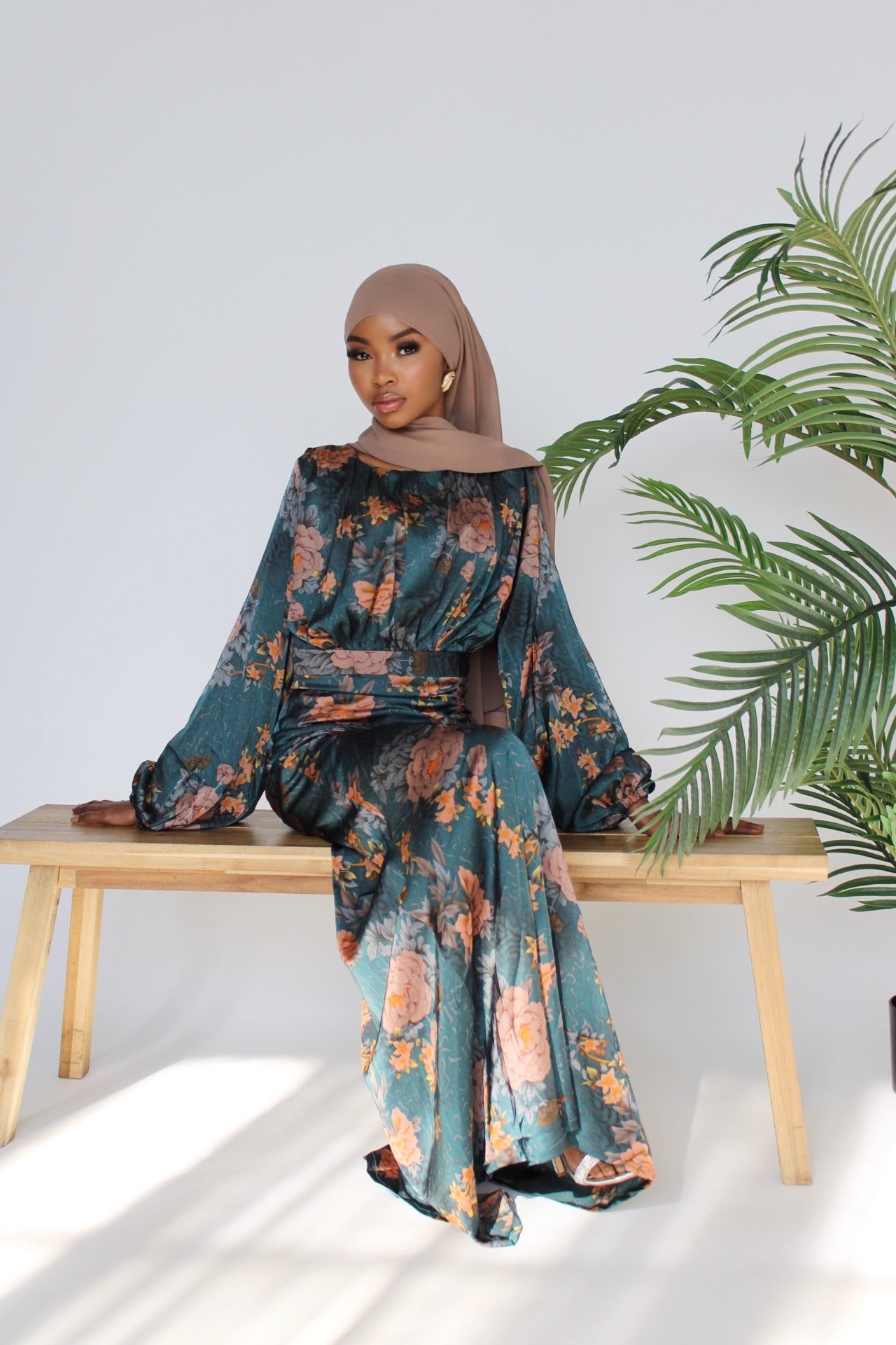 Satin Floral Dress