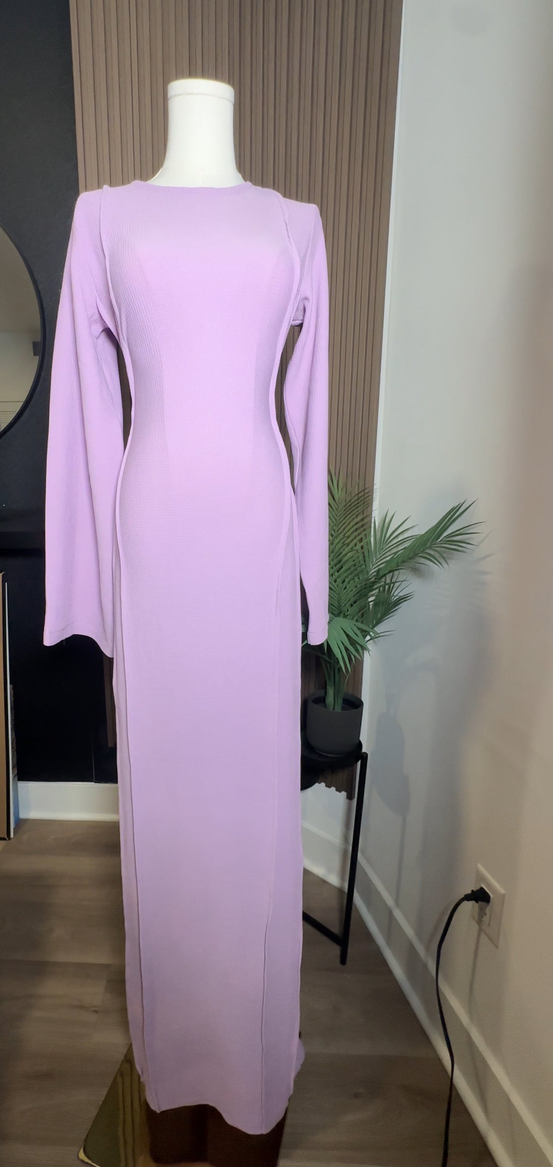 Lavender Knitted Maxi Dress